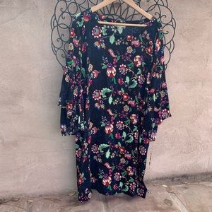 Democracy Flounce Sleeve Floral Shift Dress